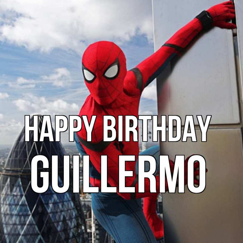 Greetings card с именем, Guillermo Happy Birthday Марвел Greetings with text for free download 