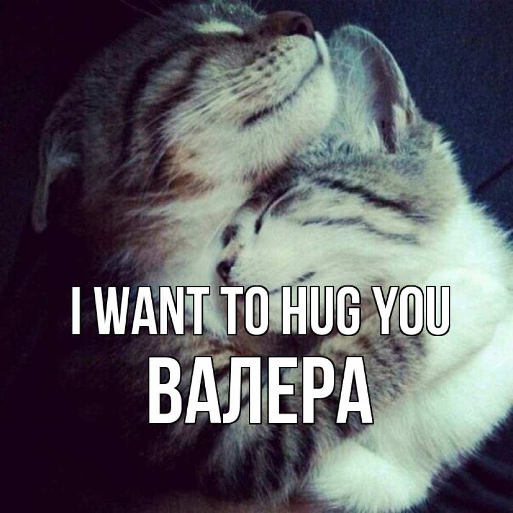 Greetings card с именем, Валера I want to hug you полосатики Greetings with text for free download 