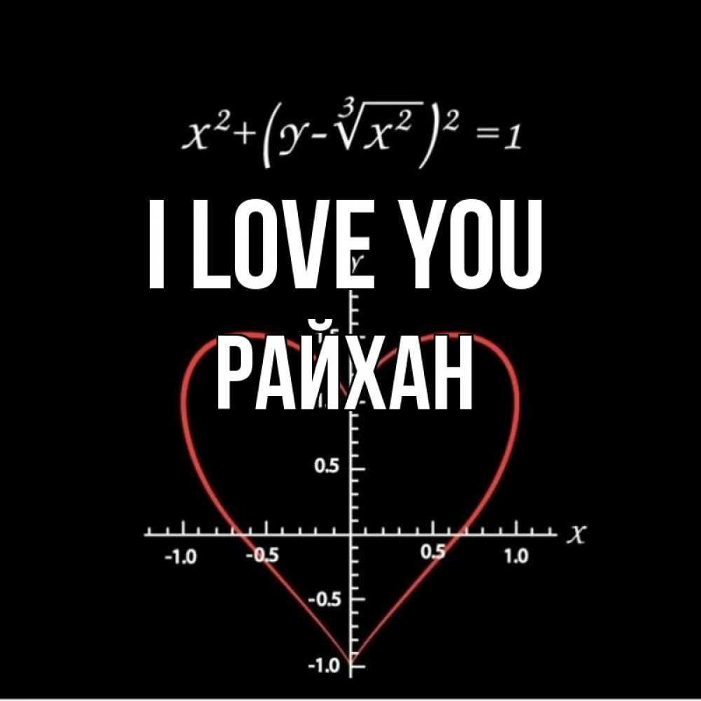 Greetings card с именем, РАЙХАН I love you сердечная формула Greetings with text for free download 