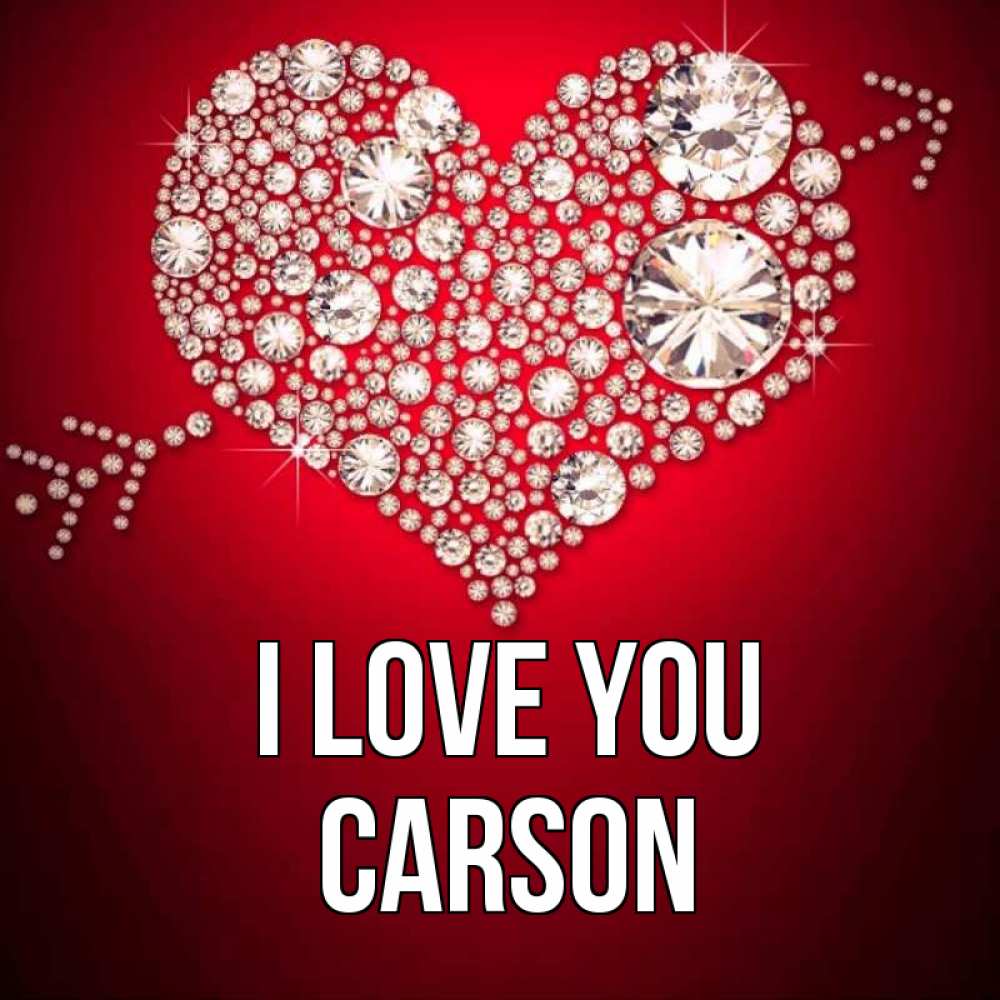 Greetings card с именем, Carson I love you стрела купидона Greetings with text for free download 