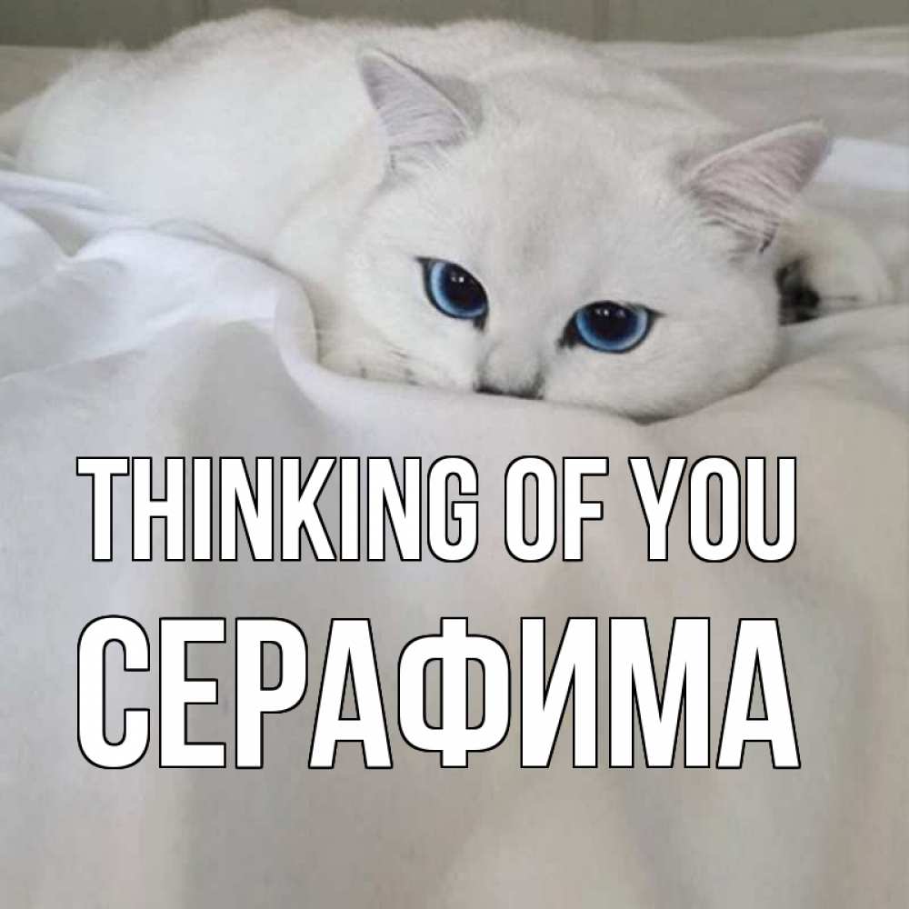 Greetings card с именем, Серафима Thinking of you я очень по тебе скучаю и тоскую Greetings with text for free download 