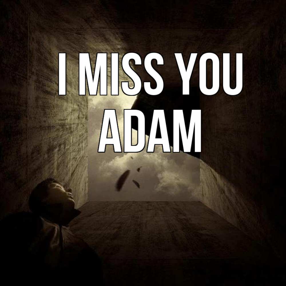 Greetings card с именем, Adam I miss you тут Greetings with text for free download 