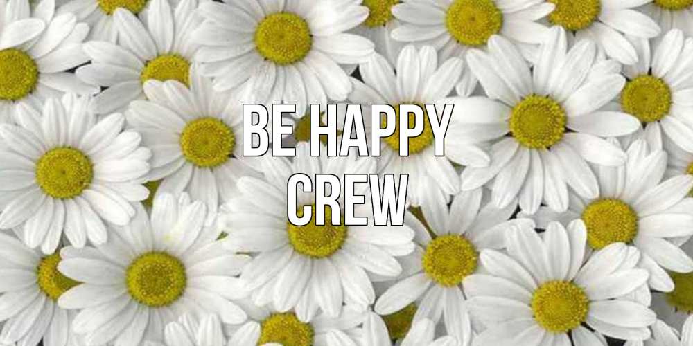 Greetings card с именем, Crew Be happy поляна ромашек Greetings with text for free download 