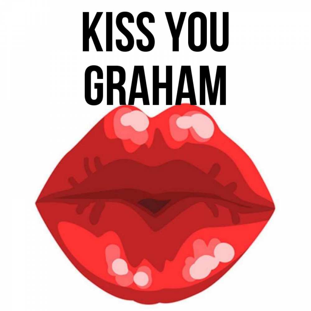 Greetings card с именем, Graham Kiss you отправить открытку с поцелуем бесплатно и скачать для парня Greetings with text for free download 