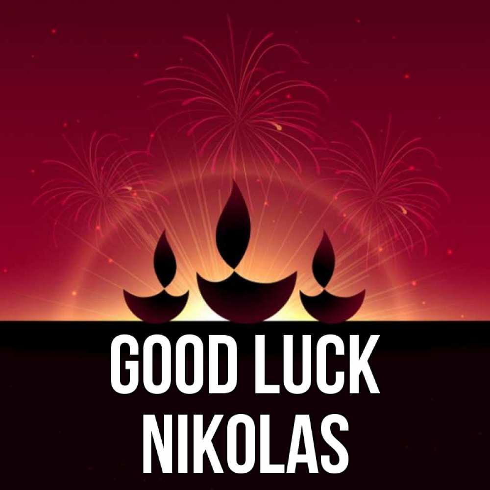 Greetings card с именем, Nikolas Good luck праздник Greetings with text for free download 