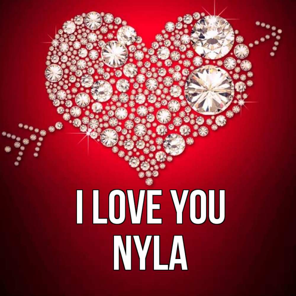 Greetings card с именем, Nyla I love you стрела купидона Greetings with text for free download 