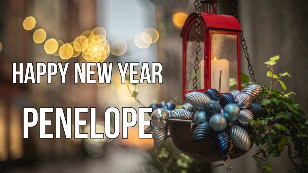 Greetings card с именем, Penelope Happy New Year новый год Greetings with text for free download 