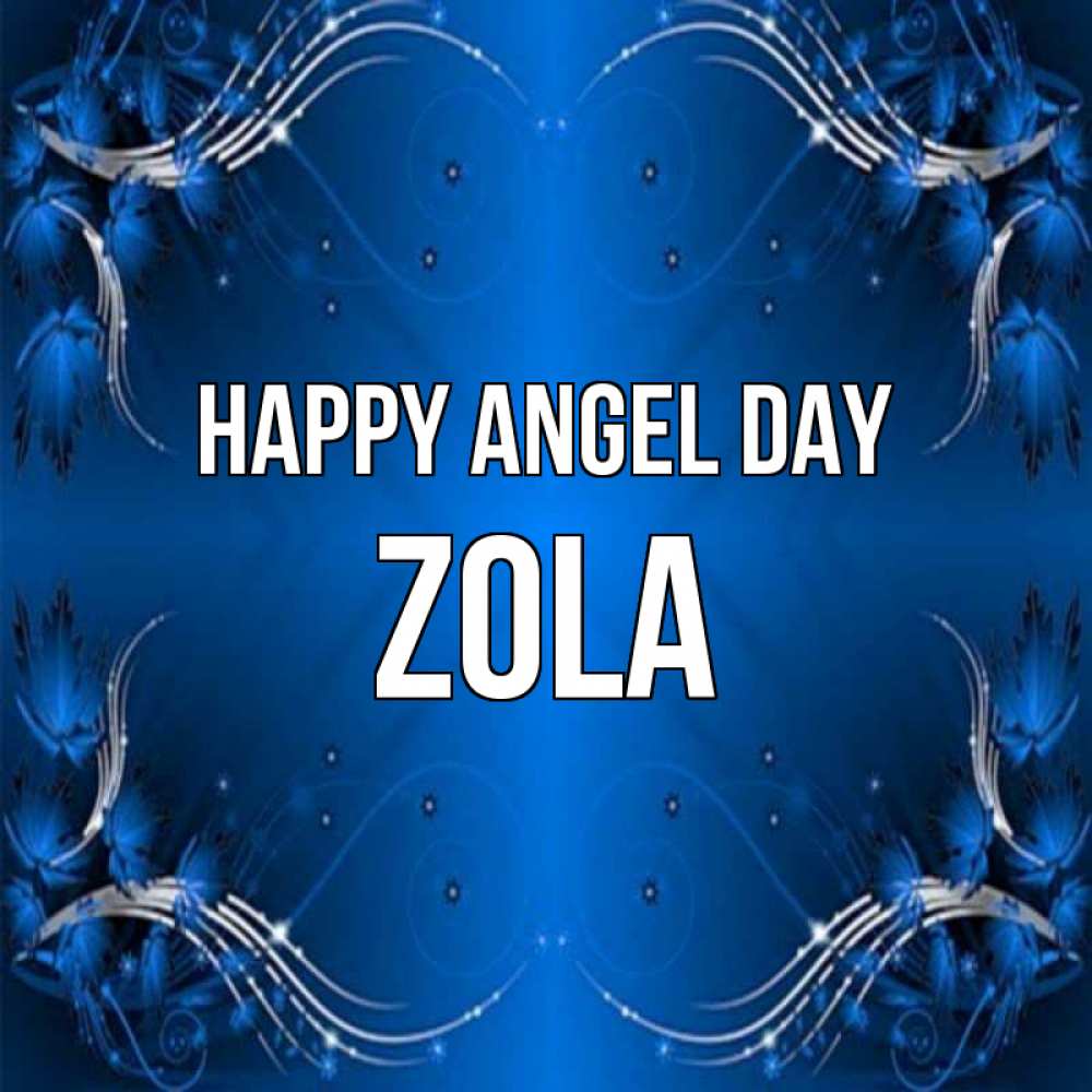 Greetings card с именем, Zola happy angel day красивая рамочка с узорами Greetings with text for free download 