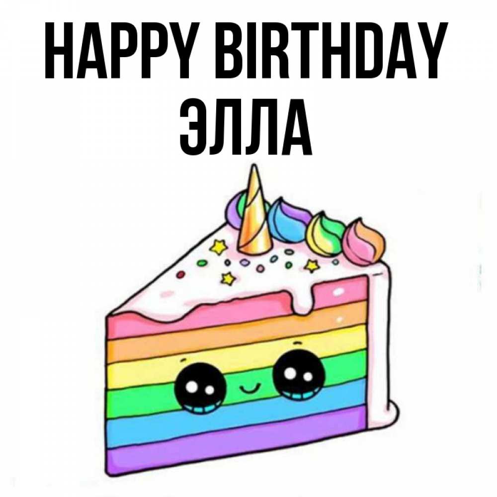 Greetings card с именем, Элла Happy Birthday с днем варенья Greetings with text for free download 