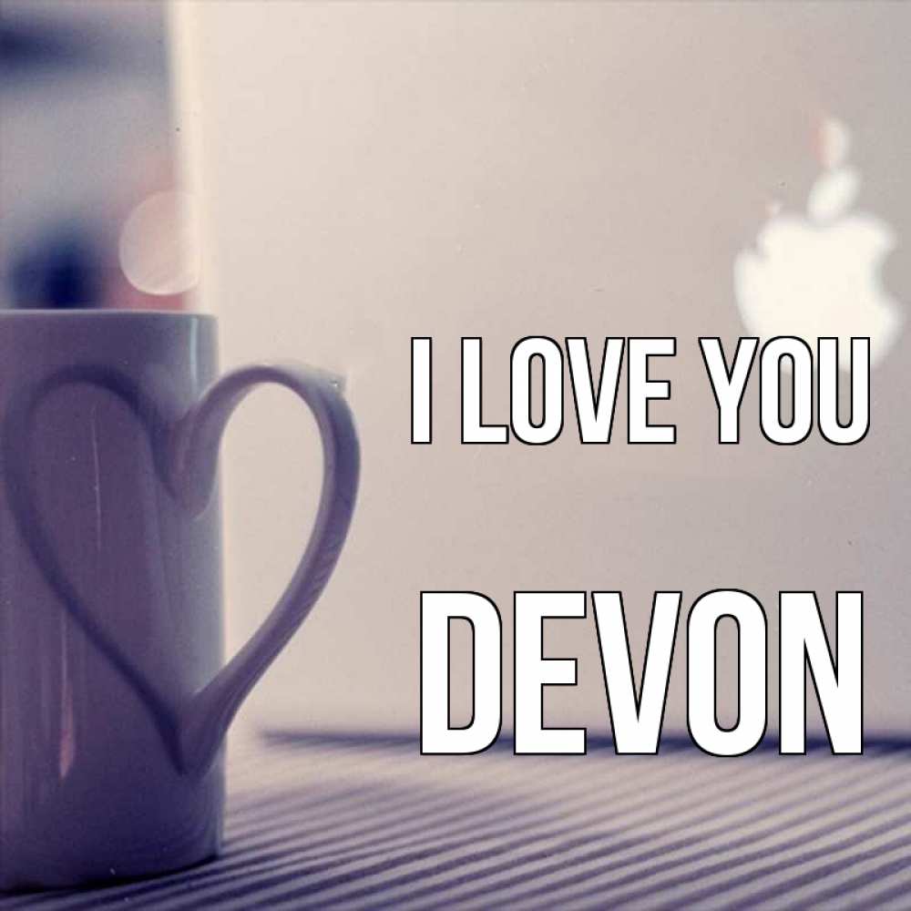 Greetings card с именем, Devon I love you знак яблока Greetings with text for free download 
