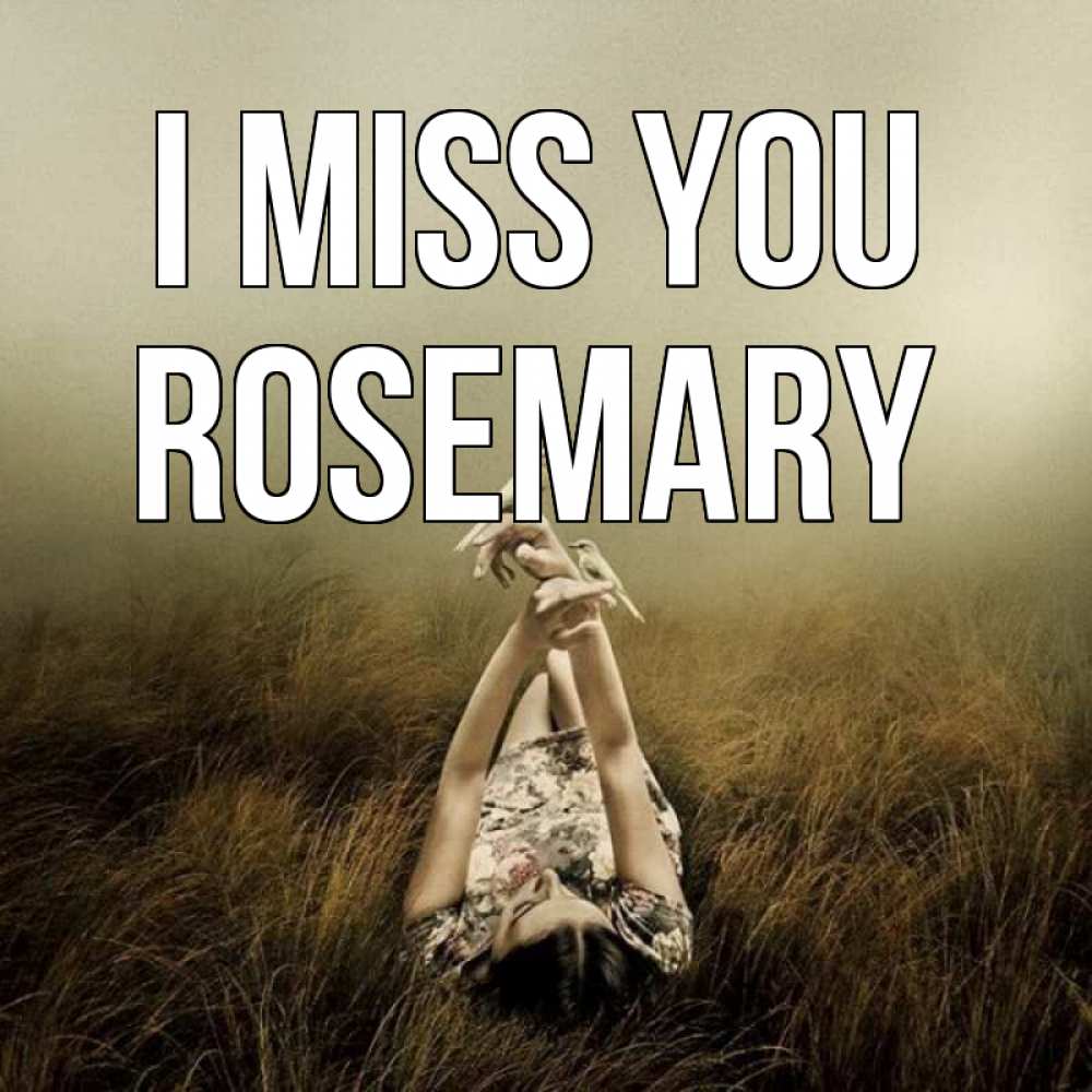 Greetings card с именем, Rosemary I miss you девушка с голубями Greetings with text for free download 