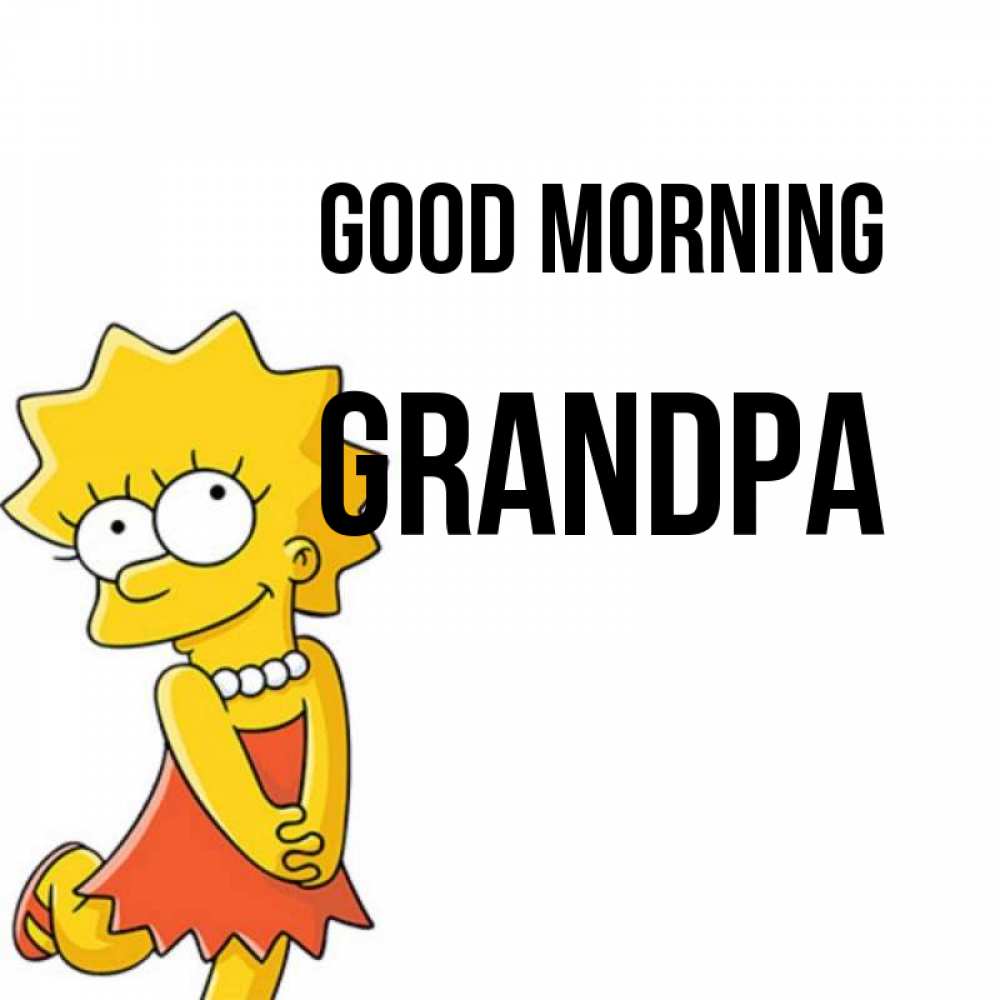 Greetings card с именем, grandpa Good morning в платье и ожерелье Greetings with text for free download 