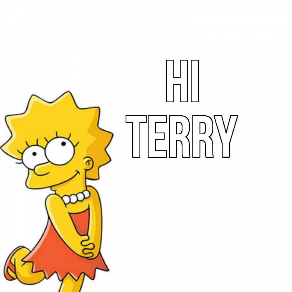 Greetings card с именем, Terry Hi Симпсоны младшая Greetings with text for free download 