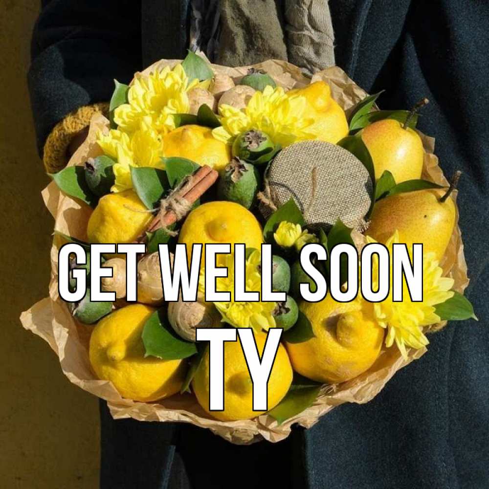 Greetings card с именем, Ty Get well soon букет витаминов Greetings with text for free download 