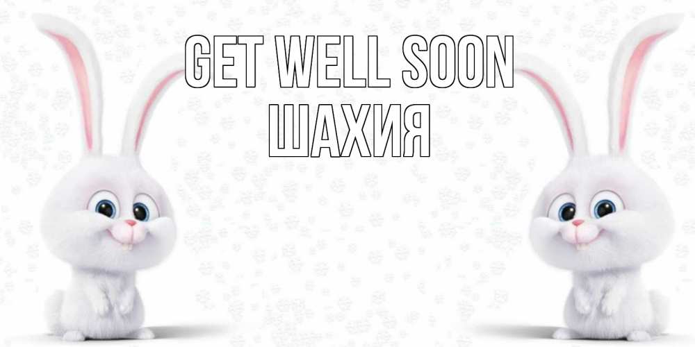 Greetings card с именем, ШАХИЯ Get well soon не болей с зайцем Greetings with text for free download 