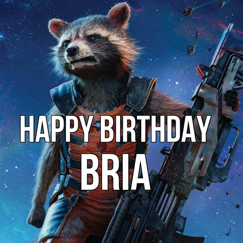 Greetings card с именем, Bria Happy Birthday реактивный Рокета Greetings with text for free download 