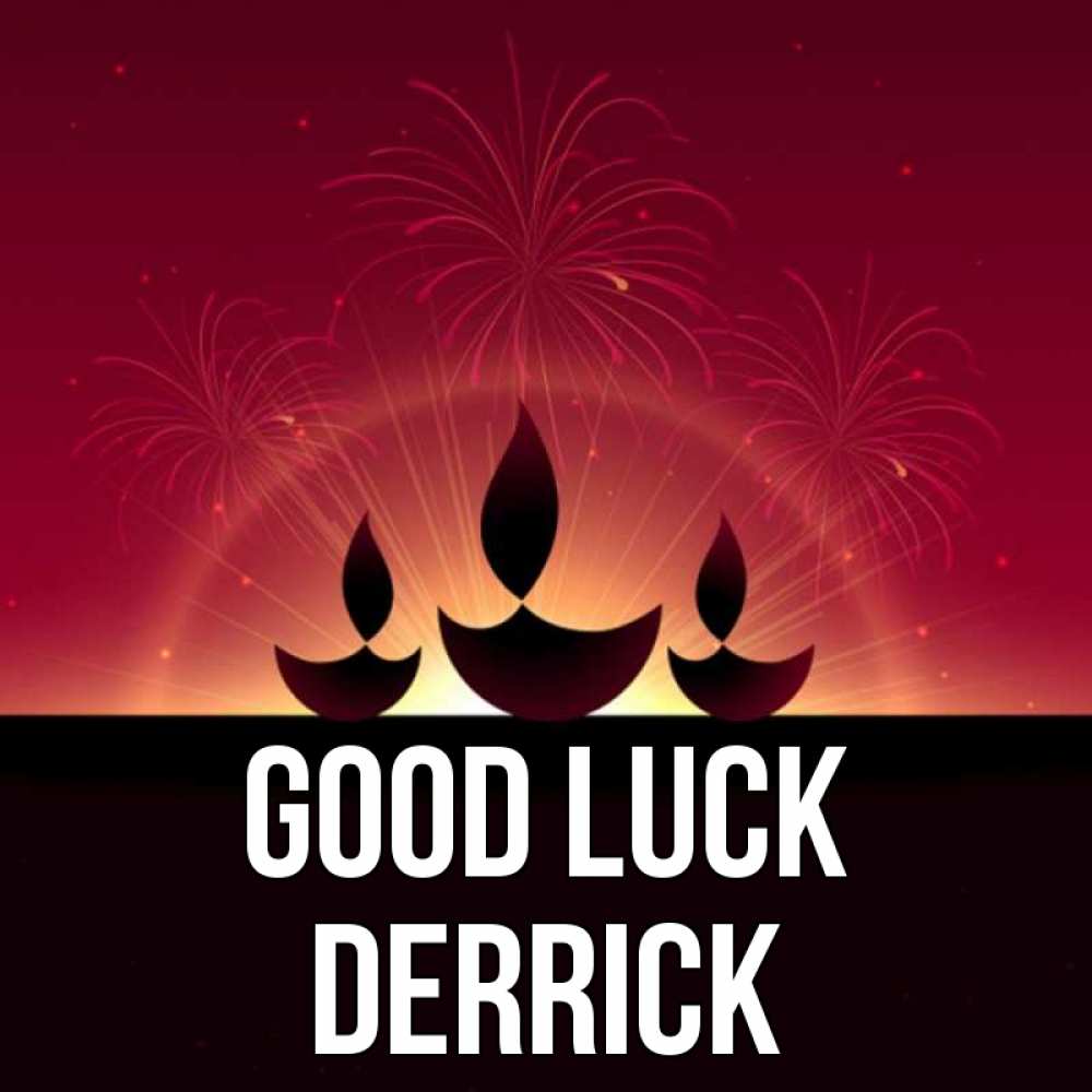 Greetings card с именем, Derrick Good luck праздник Greetings with text for free download 
