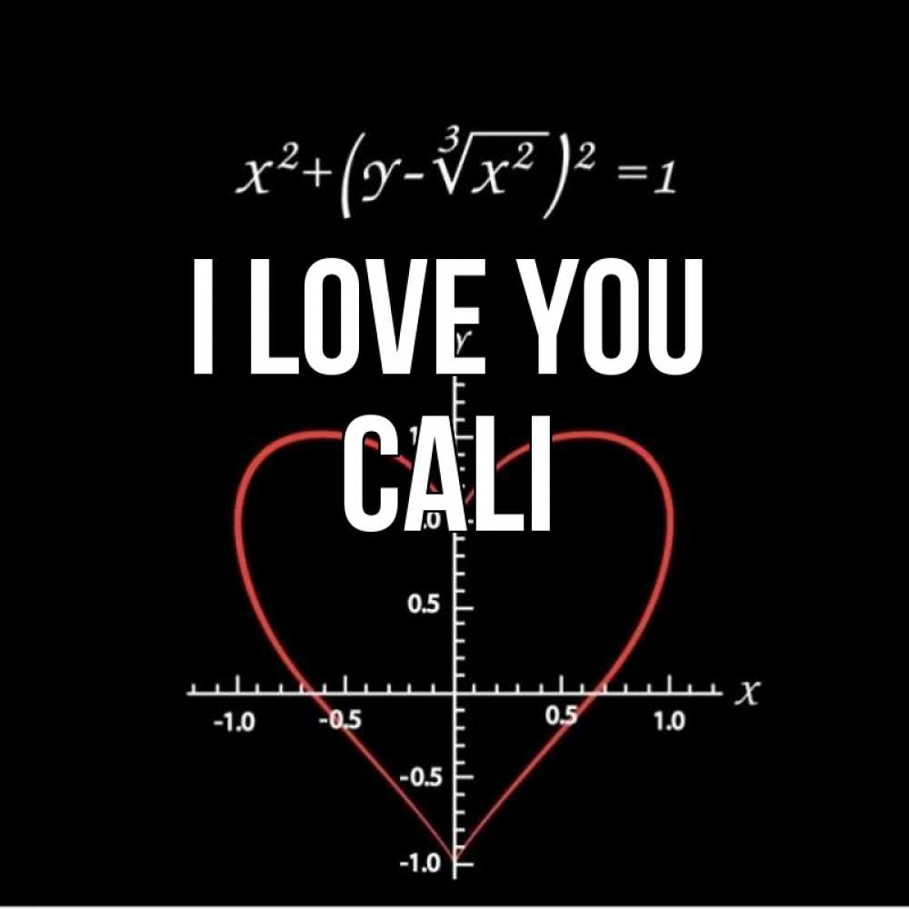 Greetings card с именем, Cali I love you сердечная формула Greetings with text for free download 