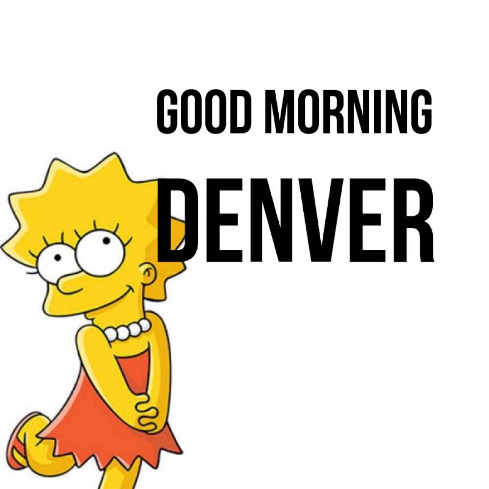 Greetings card с именем, Denver Good morning в платье и ожерелье Greetings with text for free download 