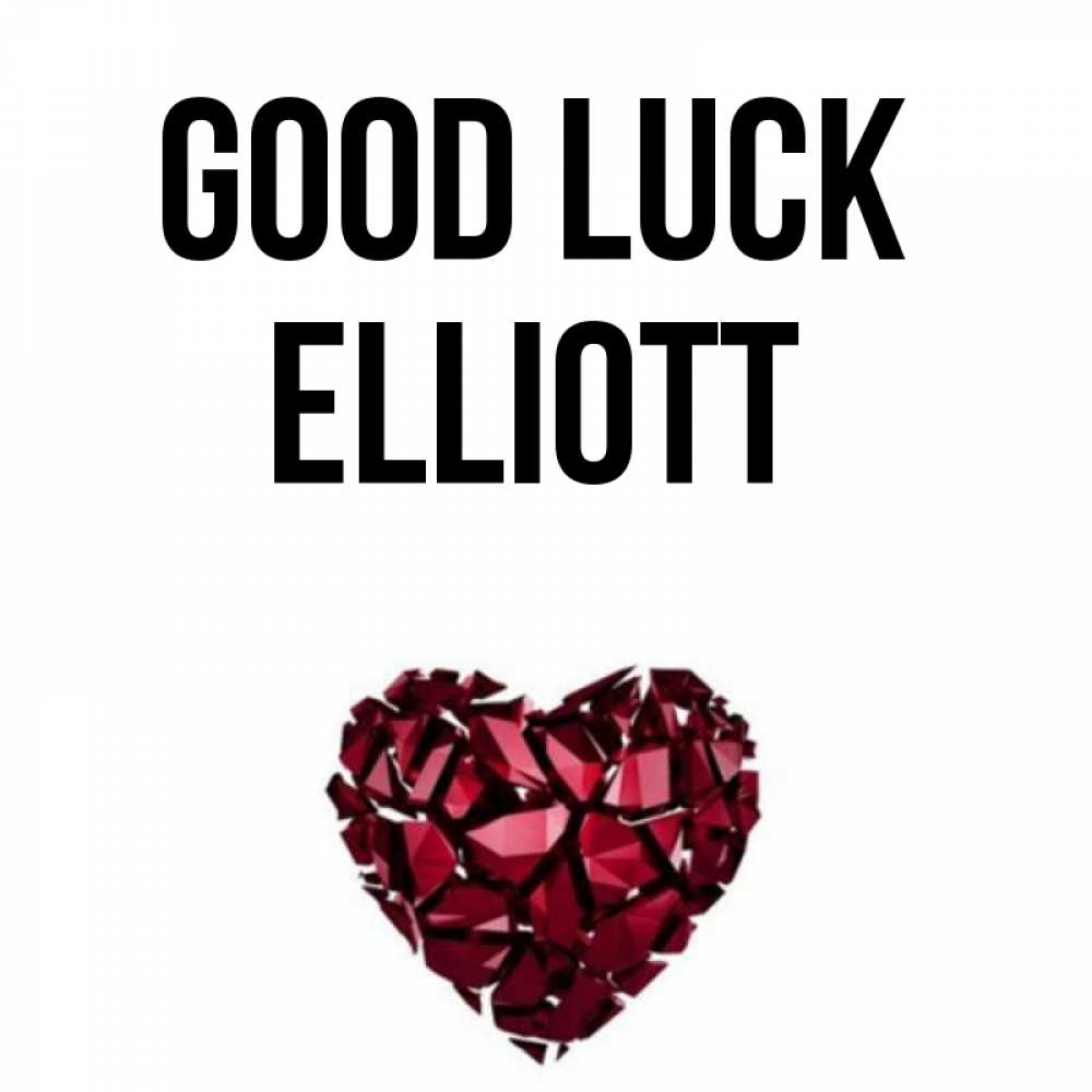 Greetings card с именем, Elliott Good luck бордовое из кристаллов  1 Greetings with text for free download 