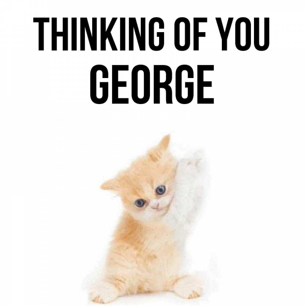 Greetings card с именем, George Thinking of you зверушки и милота Greetings with text for free download 