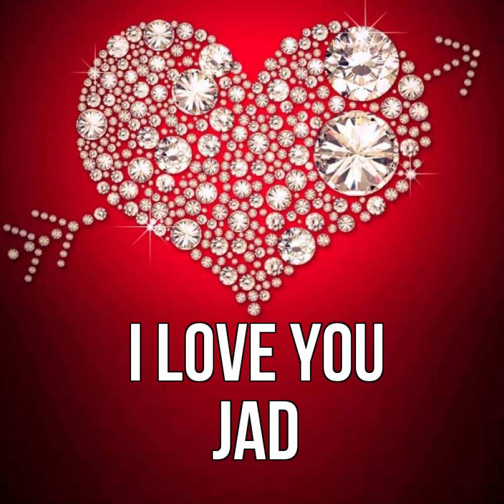 Greetings card с именем, Jad I love you стрела купидона Greetings with text for free download 