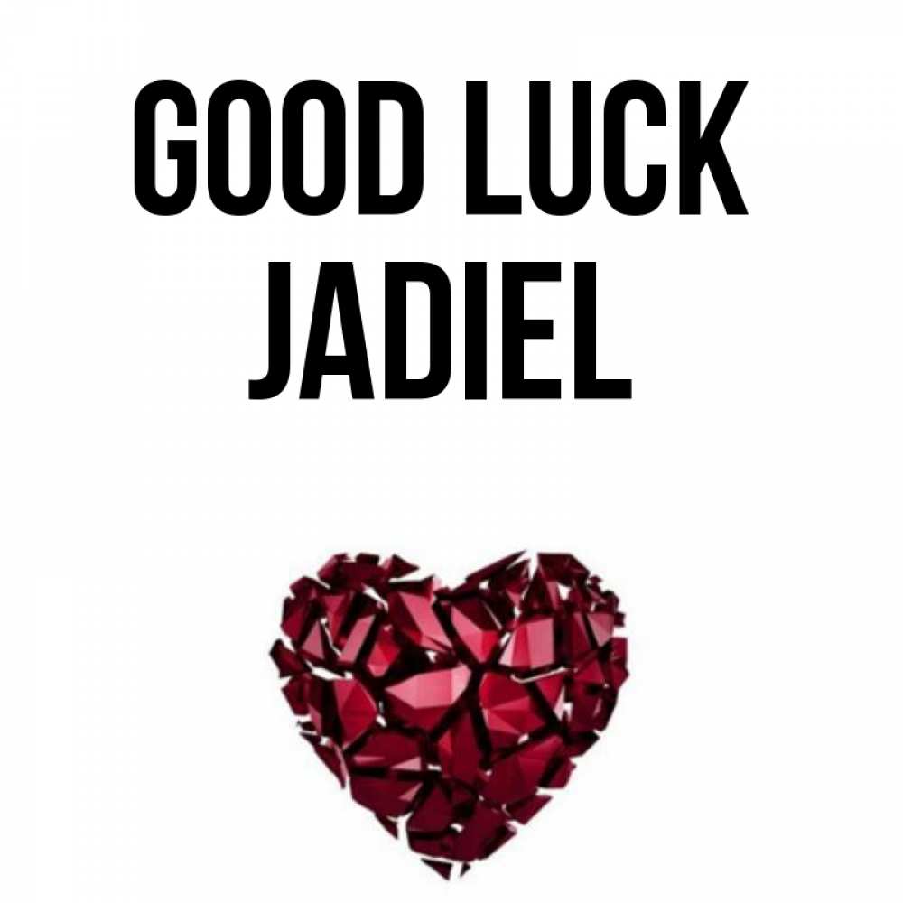 Greetings card с именем, Jadiel Good luck бордовое из кристаллов  1 Greetings with text for free download 