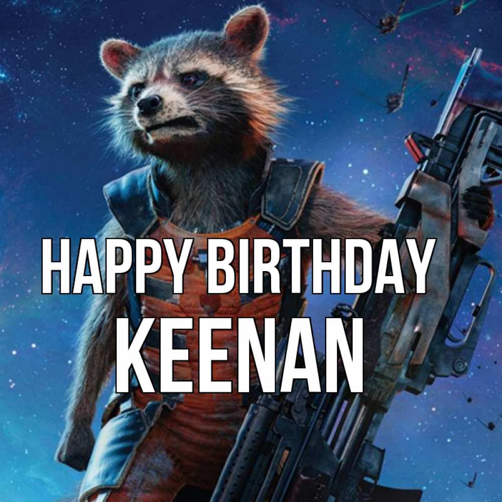 Greetings card с именем, Keenan Happy Birthday реактивный Рокета Greetings with text for free download 