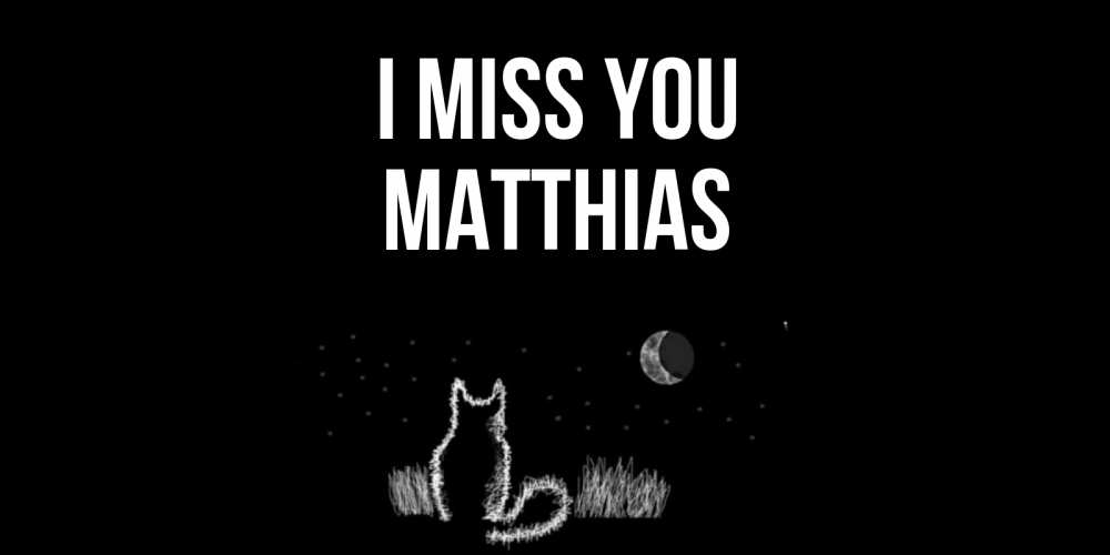 Greetings card с именем, Matthias I miss you кот Greetings with text for free download 