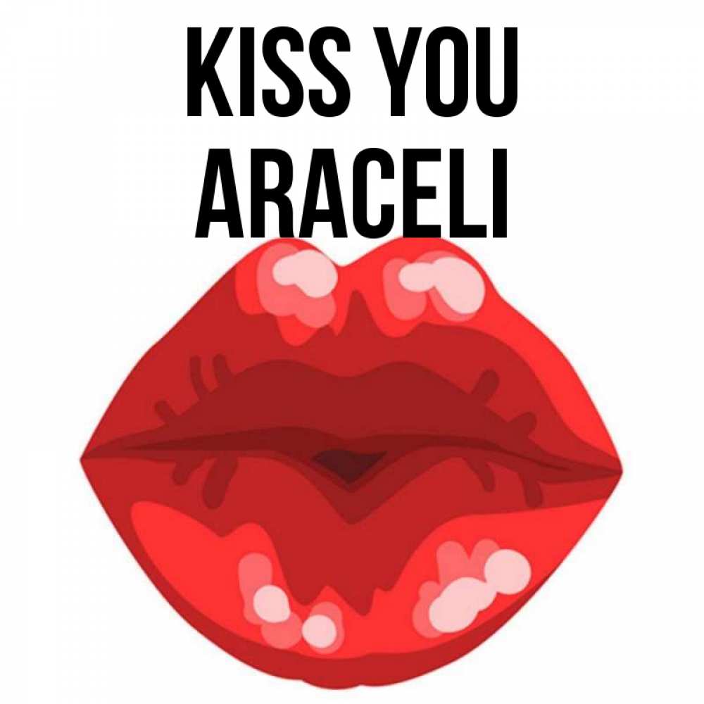 Greetings card с именем, Araceli Kiss you отправить открытку с поцелуем бесплатно и скачать для парня Greetings with text for free download 