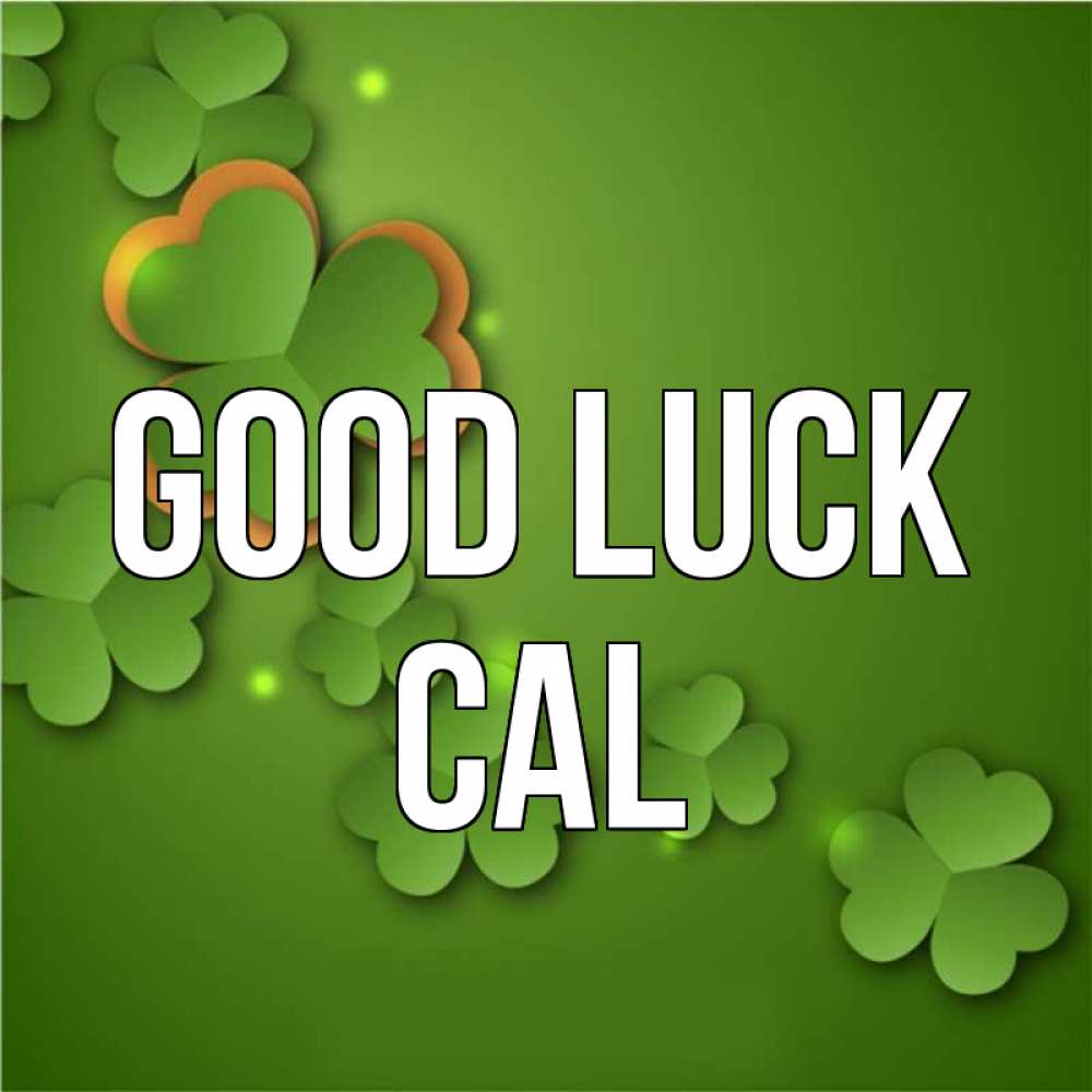 Greetings card с именем, Cal Good luck много трехлистных листочков клевера Greetings with text for free download 