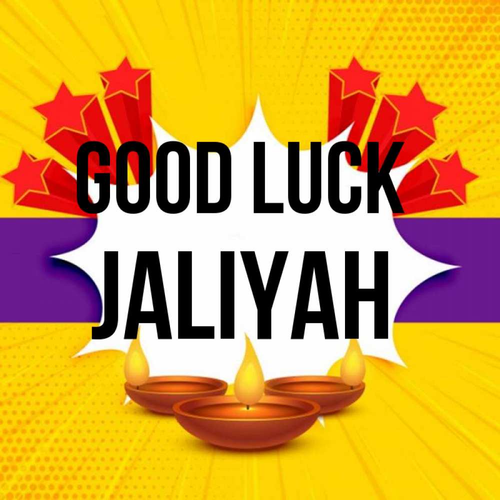 Greetings card с именем, Jaliyah Good luck векторное изображение Greetings with text for free download 