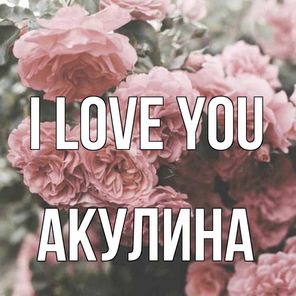 Greetings card с именем, Акулина I love you розы 3 Greetings with text for free download 