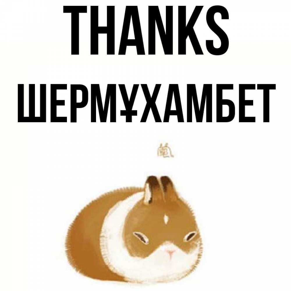 Greetings card с именем, ШЕРМҰХАМБЕТ Thanks коричнево белый домашний питомец Greetings with text for free download 