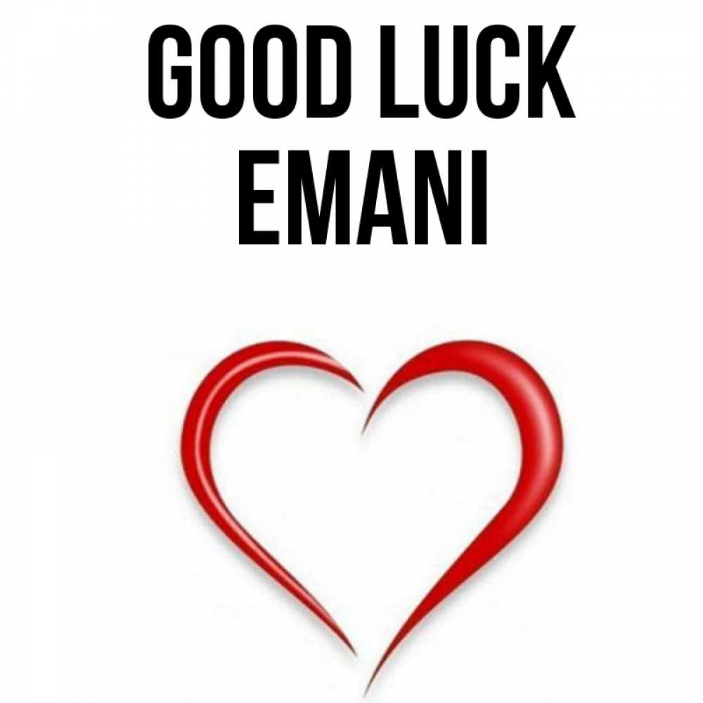Greetings card с именем, Emani Good luck для удачливых людей Greetings with text for free download 