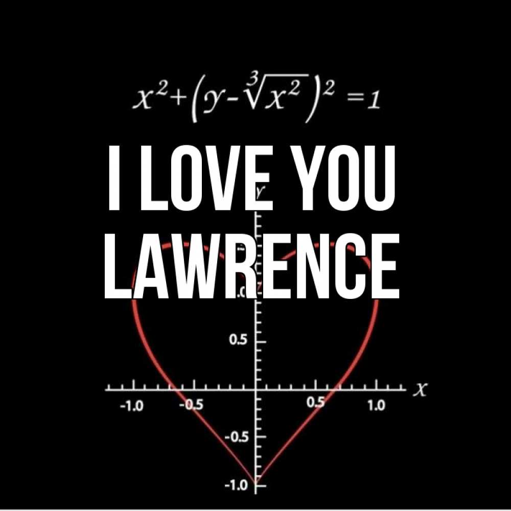 Greetings card с именем, Lawrence I love you сердечная формула Greetings with text for free download 