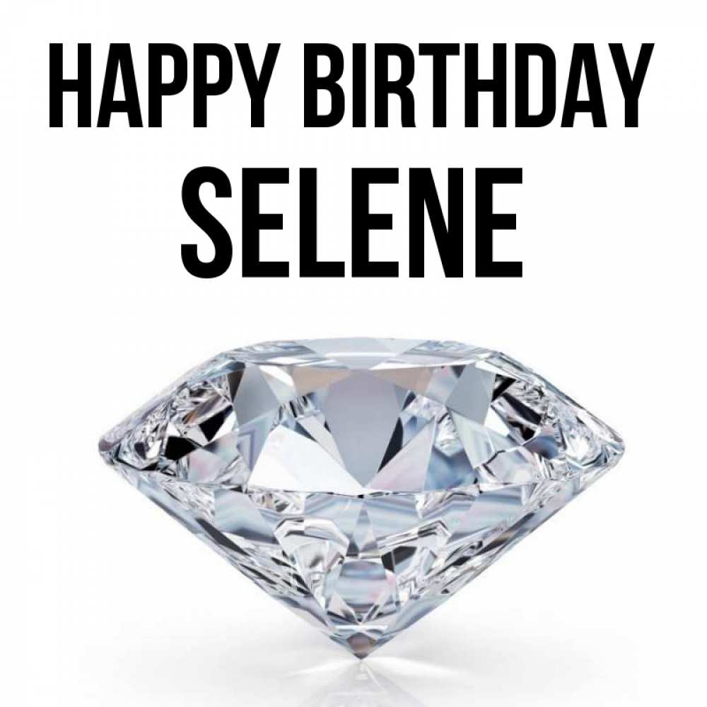 Greetings card с именем, Selene Happy Birthday к пожеланием быть богатым Greetings with text for free download 