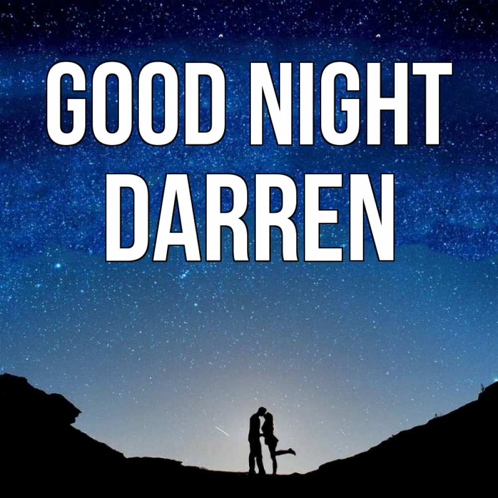 Greetings card с именем, Darren Good night звездное небо и люди Greetings with text for free download 