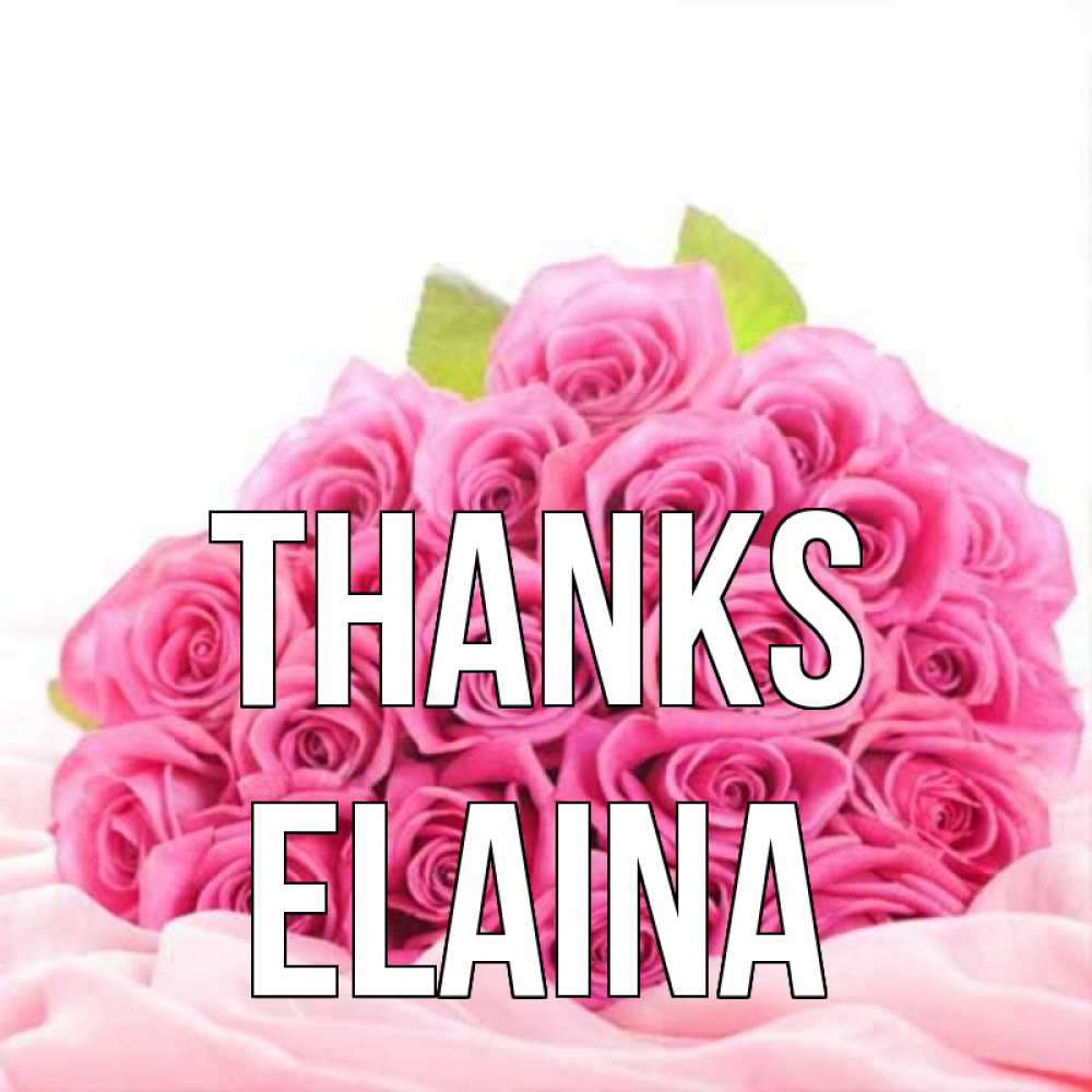 Greetings card с именем, Elaina Thanks розовые розы с подписью Greetings with text for free download 