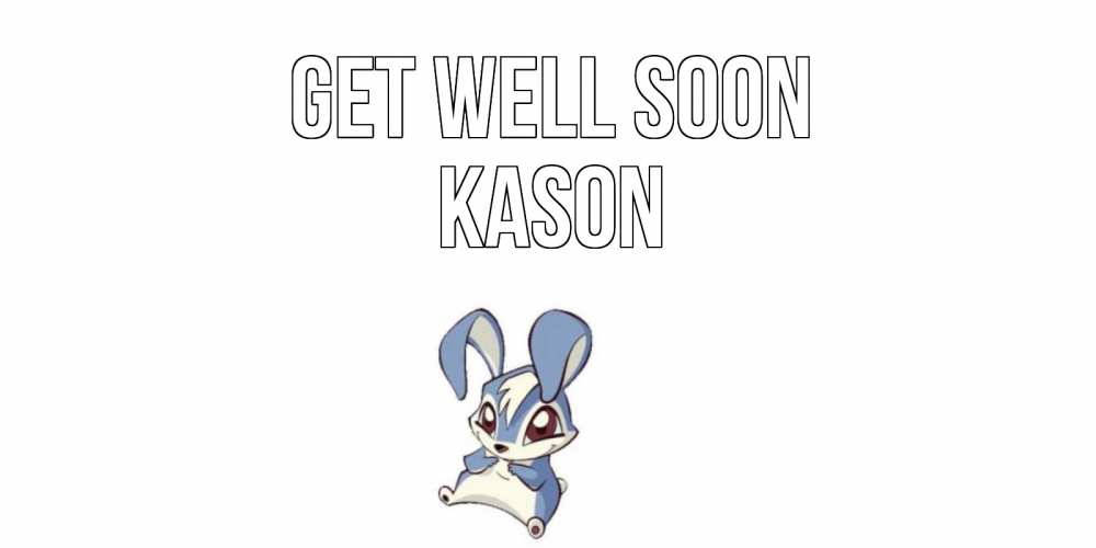 Greetings card с именем, Kason Get well soon серый заяц на открытке про выздоравление Greetings with text for free download 