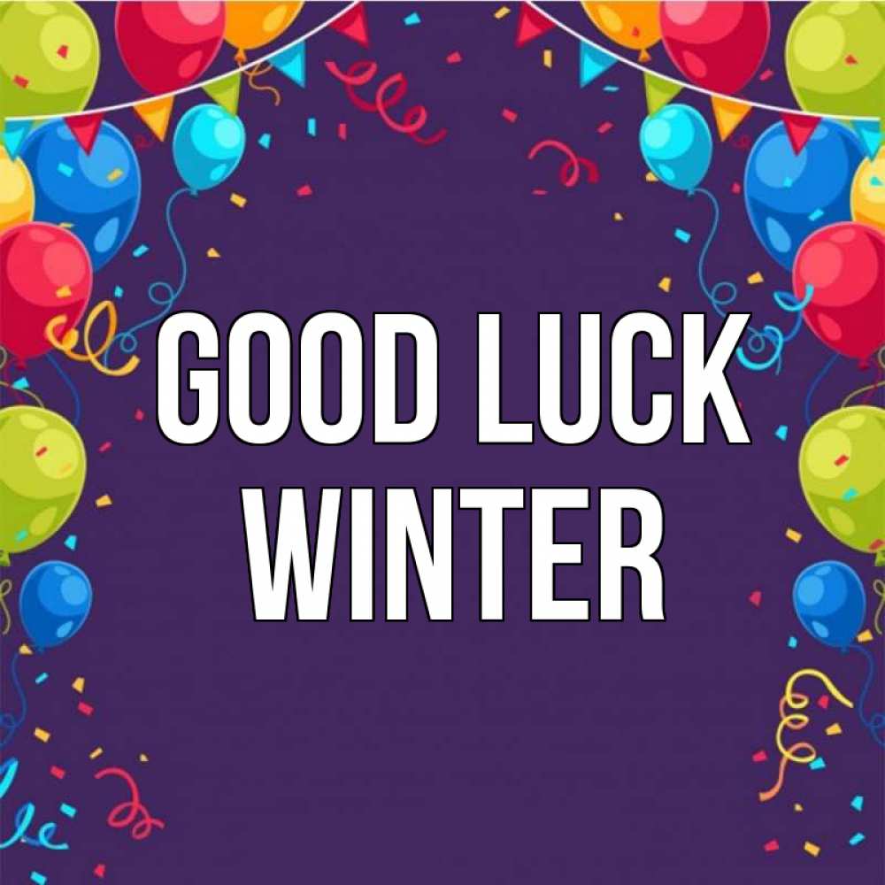 Greetings card с именем, Winter Good luck шары Greetings with text for free download 