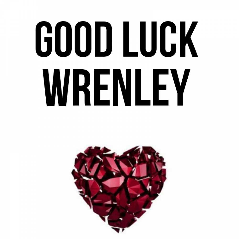 Greetings card с именем, Wrenley Good luck бордовое из кристаллов  1 Greetings with text for free download 
