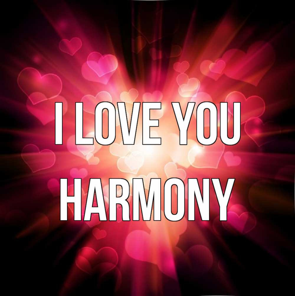 Greetings card с именем, Harmony I love you рамочка 1 Greetings with text for free download 