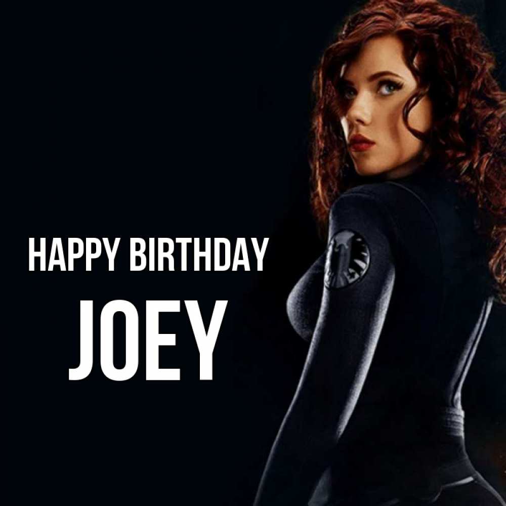 Greetings card с именем, Joey Happy Birthday Марвел черная вдова Greetings with text for free download 