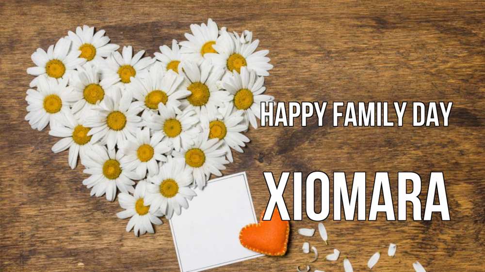 Greetings card с именем, Xiomara happy family day с днем семьи Greetings with text for free download 