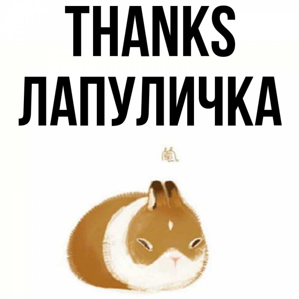 Greetings card с именем, Лапуличка Thanks коричнево белый домашний питомец Greetings with text for free download 