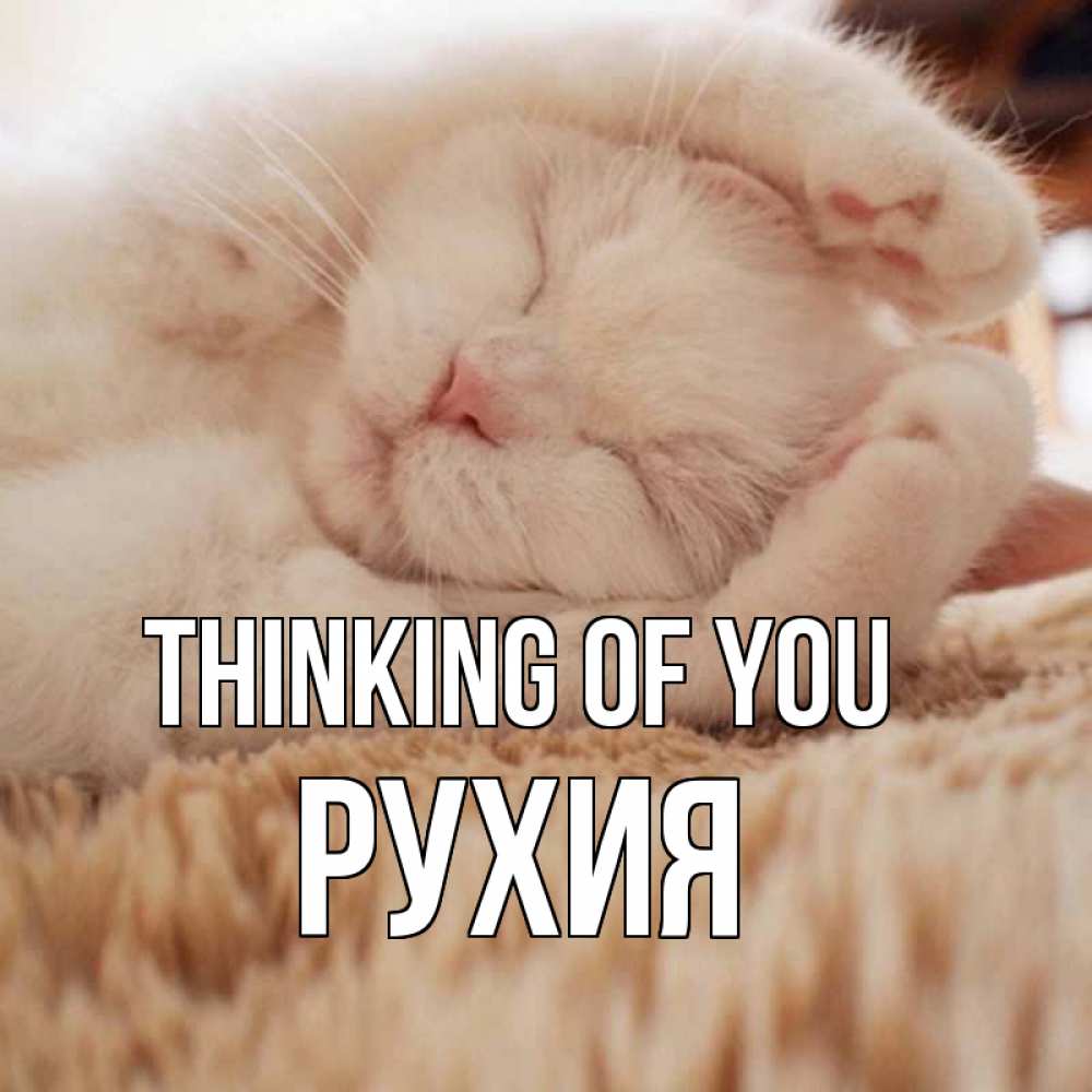Greetings card с именем, РУХИЯ Thinking of you для любимой девушки милота Greetings with text for free download 