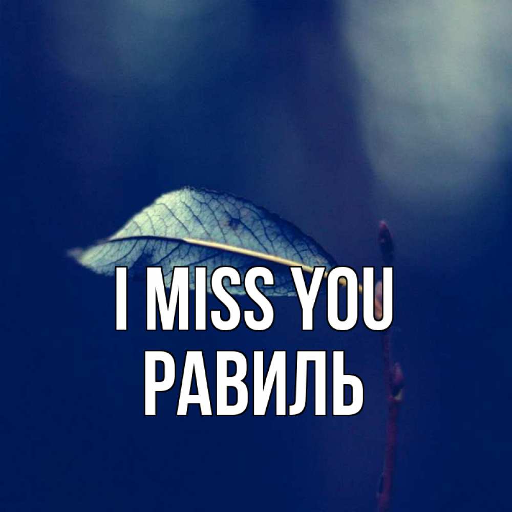 Greetings card с именем, Равиль I miss you одна ветка 1 Greetings with text for free download 