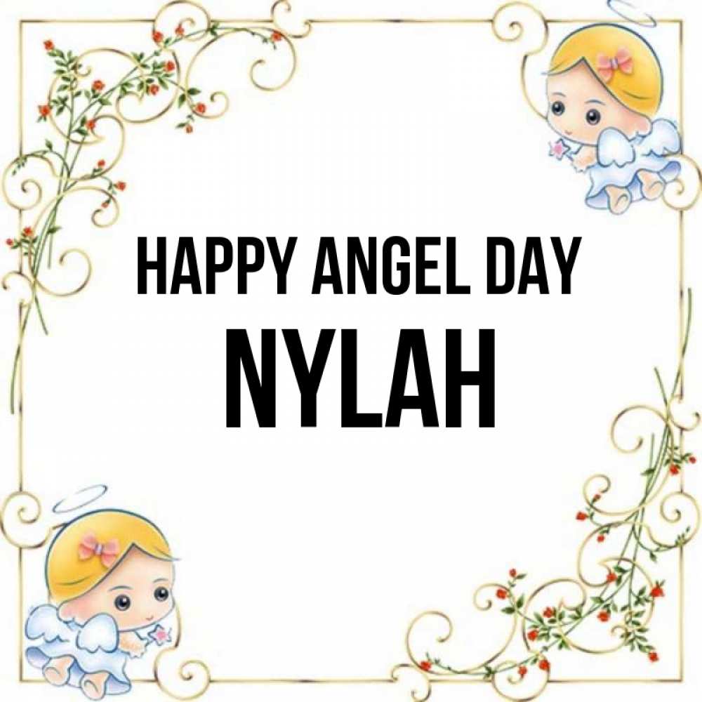 Greetings card с именем, Nylah happy angel day девочки ангелы Greetings with text for free download 