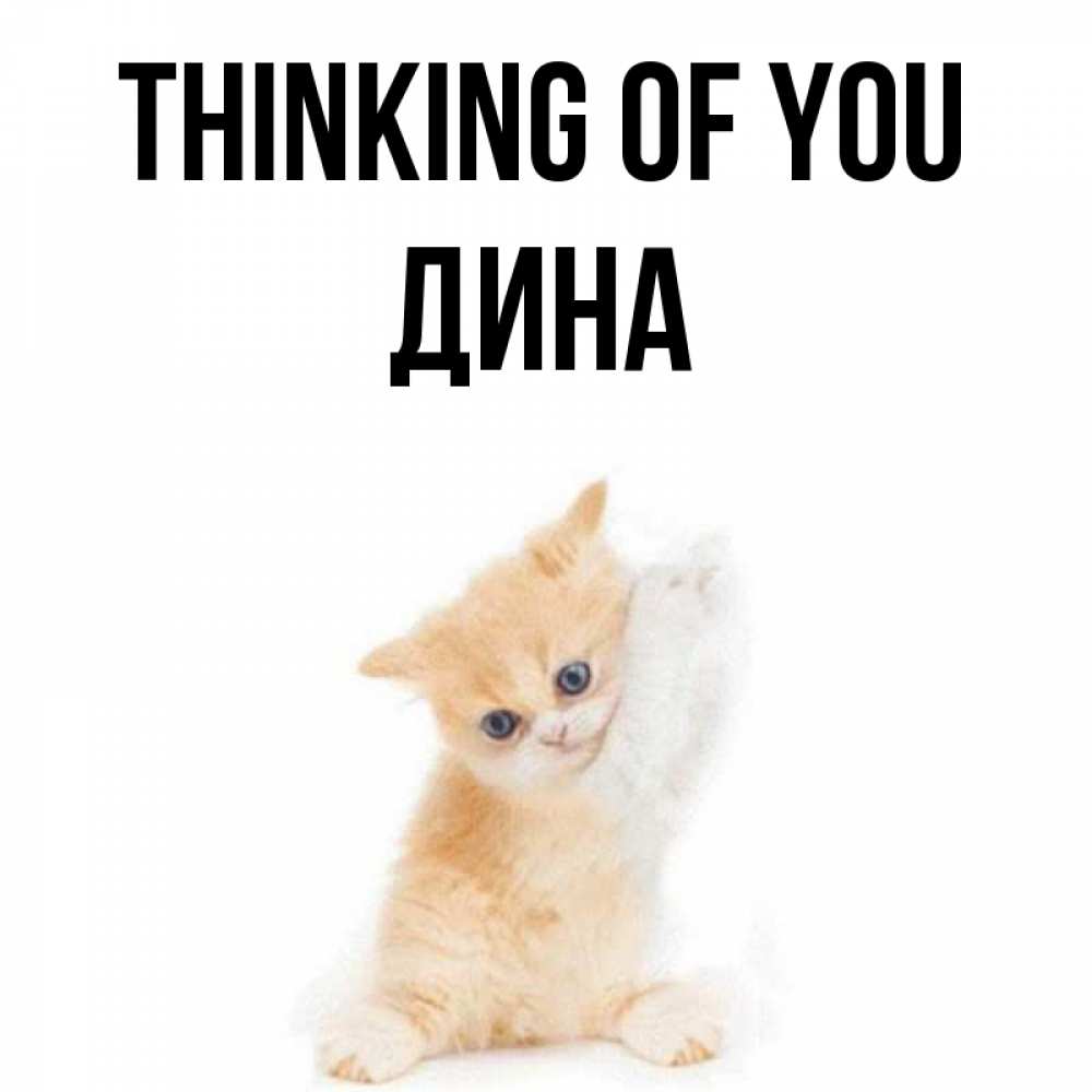 Greetings card с именем, Дина Thinking of you зверушки и милота Greetings with text for free download 